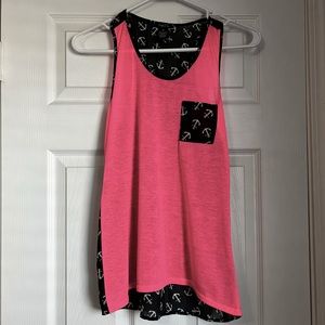 RUE21 Neon pink Anchor Tank XS